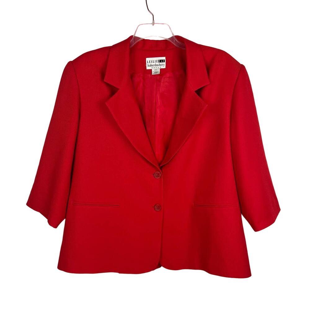 VTG‎ LESLIE FAY HABERDASHERY | Red Single Breasted Classic Blazer | Women's 20W